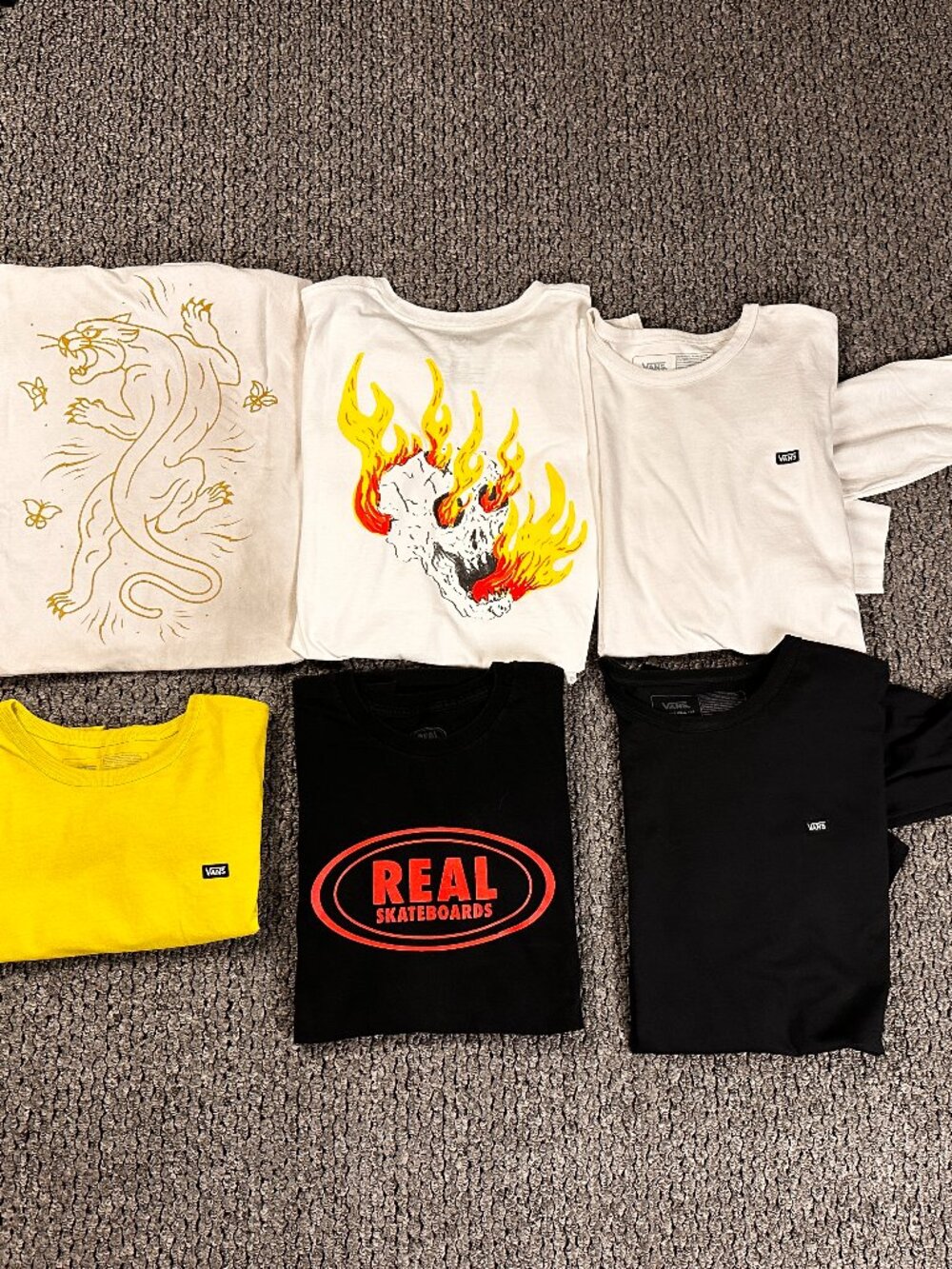 Lot of 6 Y2K Skater Skateboarding T-Shirts Sz Large Vans Real Off the Wall 2667